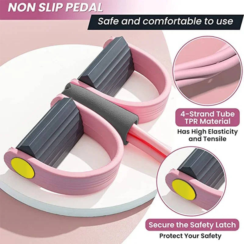 Resistance Band 4Tube Yoga Pedal Puller Elastic Pulling Rope Fitness Equipment for Abdominal Waist and Arm Training 250427