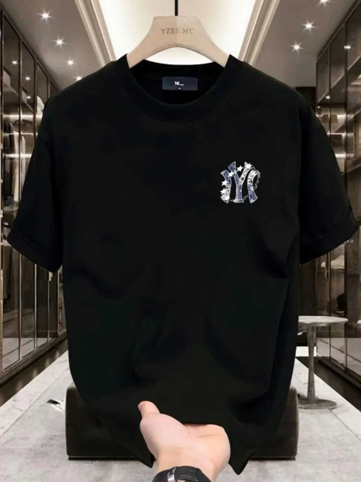 Mens clothing Summer 100% cotton fashion letter print T-shirt Casual outdoor street trend short sleeves loose and breathableXJ250520