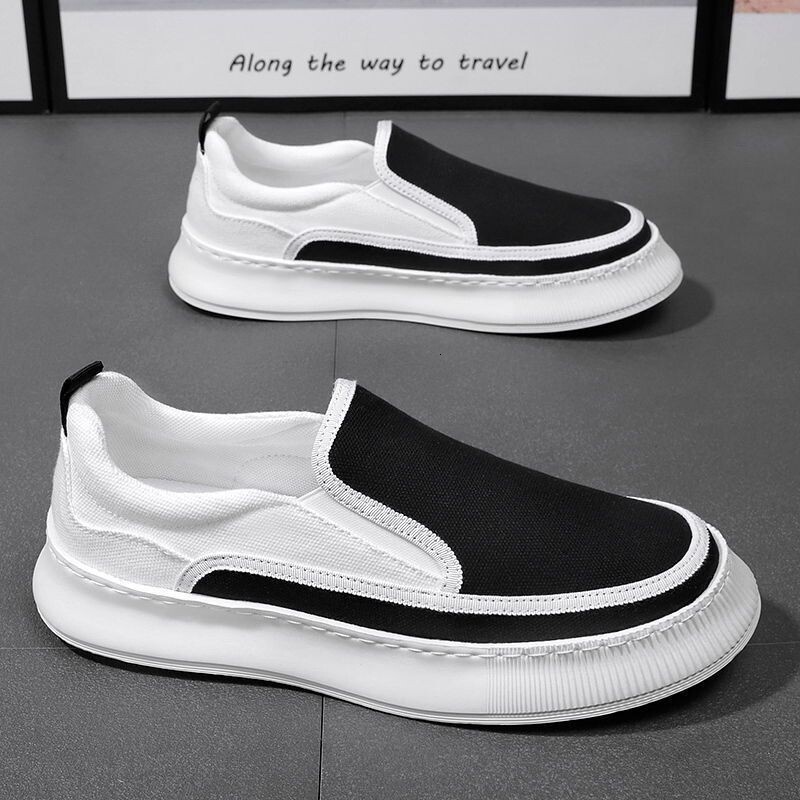 Men S New Summer Breathable Casual Shoes Lazy Thick Soled Casual One Step Canvas Shoes Versatile Trendy Ddmysaturn