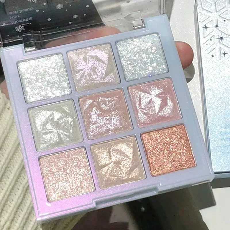 9-Colors Glitter Diamond Eyeshadow Palette Waterproof Polarization Flash Orange Pink Brighten Shiny Eyes Korea Cosmetics NewXJ250520
