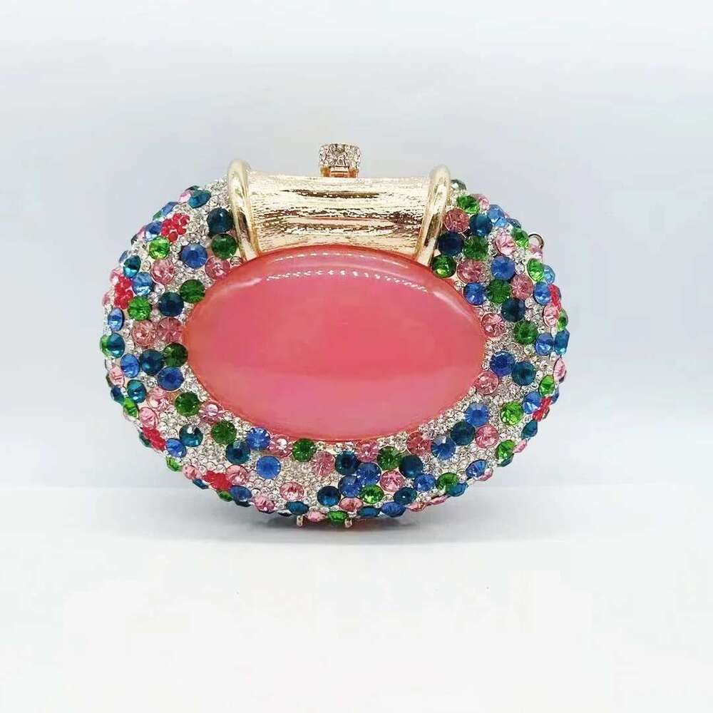 Stone Metal Evening Bag Crystal Women Minaudiere Handbag Designer Wedding Party Banquet Clutch Bridal Gems Purse