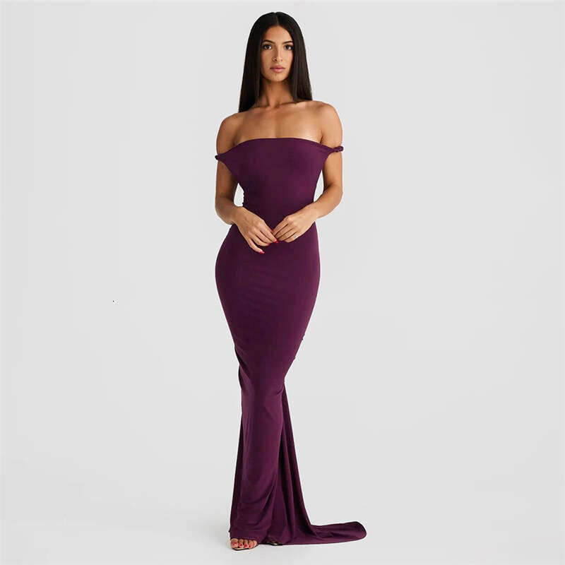Halter Dress Feng Spring Summer Women S New Hanging Neck Large Open Back Pleated Wrapped Hip Sexy Long Dress Maxi Dress