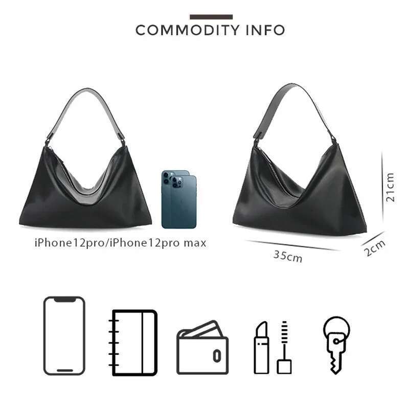 New Simple Style Women's Genuine Split Cow Leather Slim Shoulder Underarm Envelope Bag