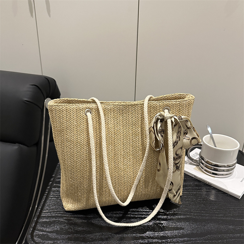 Free Delivery Designer Bag Premium Big 2025 Trendy Grass Woven Women's Shoulder Large Capacity Commuter Versatile Handheld Tote Bag Luxury Bag