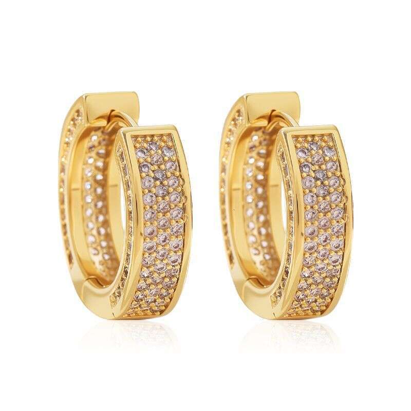 2025 designer Circular full of zircon Bling men's and women's hip-hop earrings with box