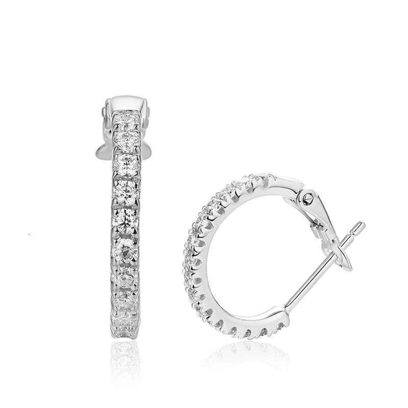 COSFIX Moissanite Hoop Earrings for Women Fashion Lab Diamond Earring S925 Silver Plated White Gold New 2023
