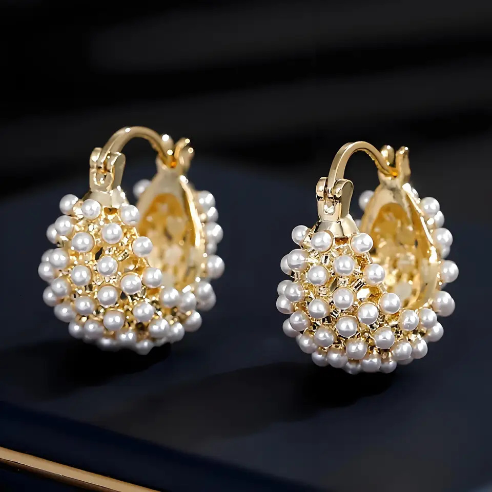 Premium Dangle Earrings with Pearls Plated Posts Timeless Elegance Fashionable Ear Accent Jewelry 250517