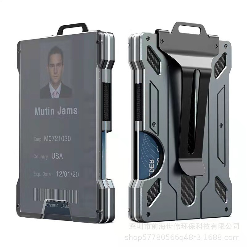 EDC wallet outdoor card clip practical tactics mens wallet aluminum metal mens fashion wallet mini smart magic wallet 241125