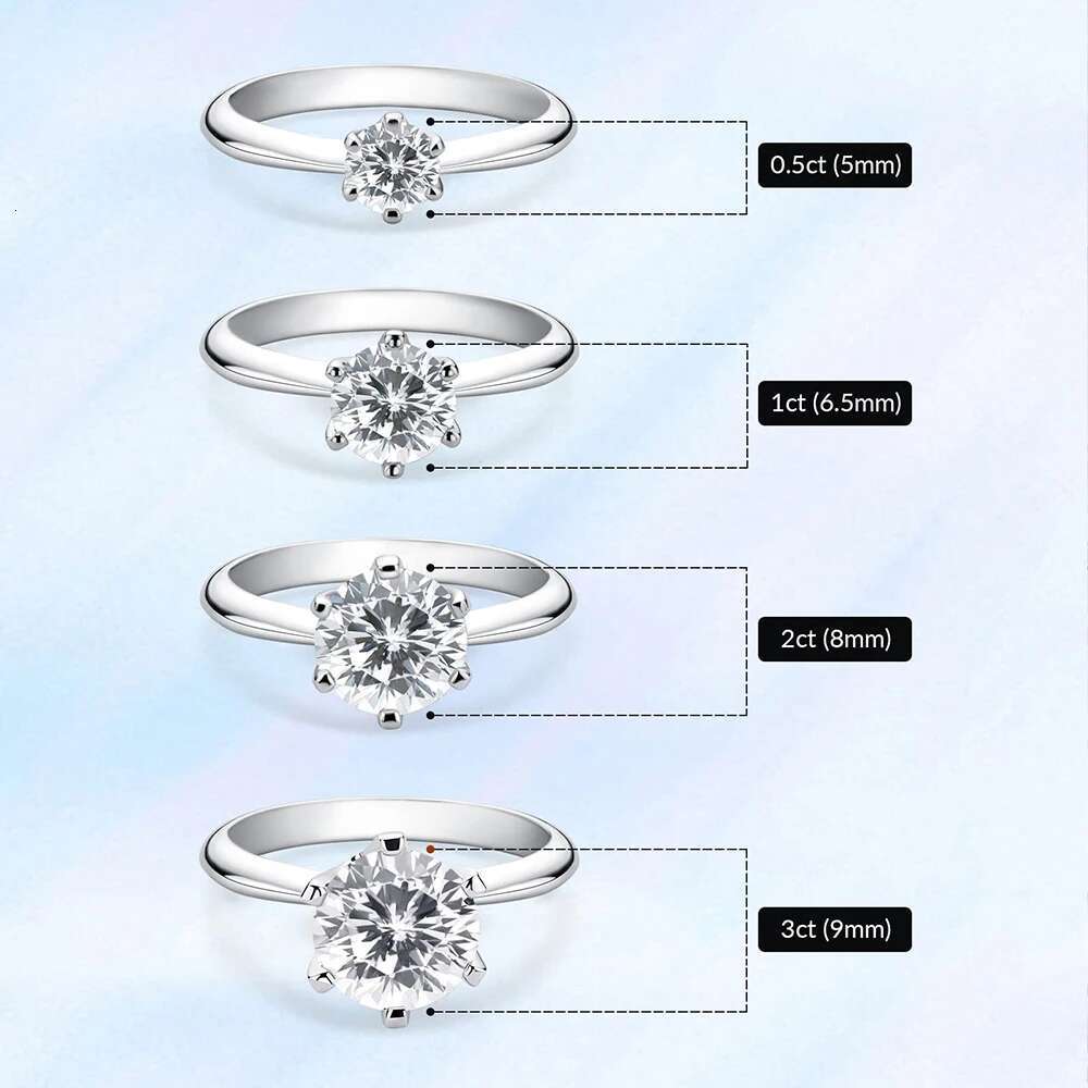 10CT 14mm Moissanite Engagement Ring With GRA Certified Classic Lab Diamond Promise Band 925 Sterling Silver Jewelry for Women