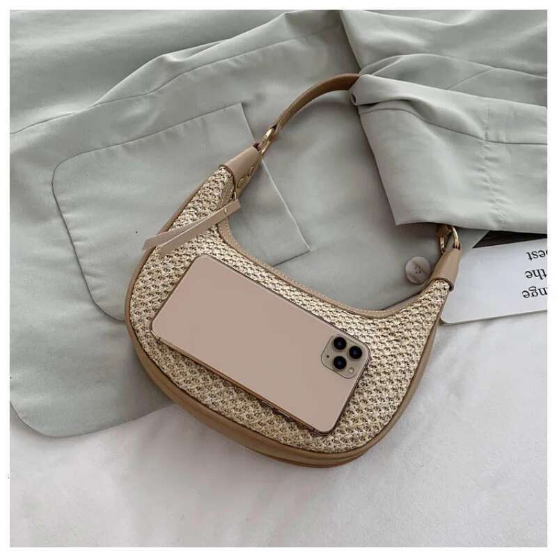 Straw Underarm Women's New Niche High-Grade Fashion Elegant Crossbody Leisure Holiday Shoulder Bag