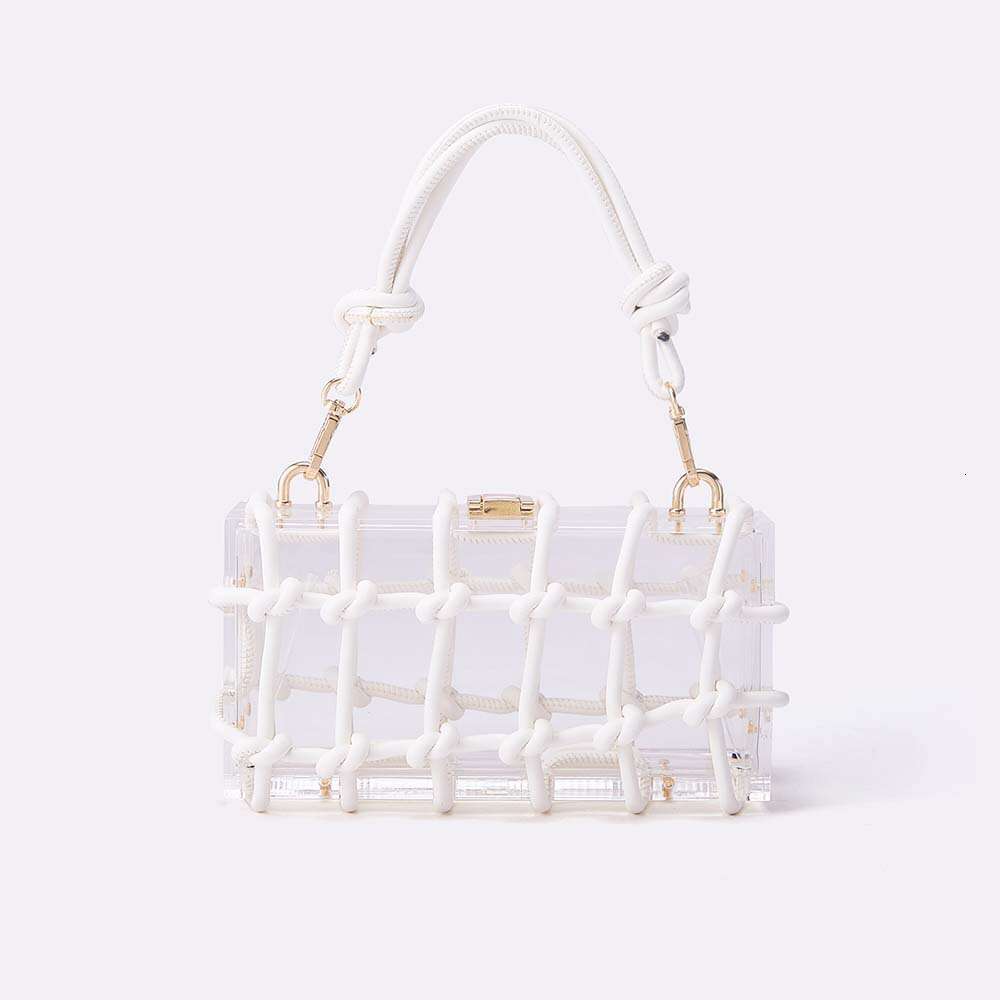 Women's shiny rhinestone handmade dinner bag, acrylic handbag, hand-held bag