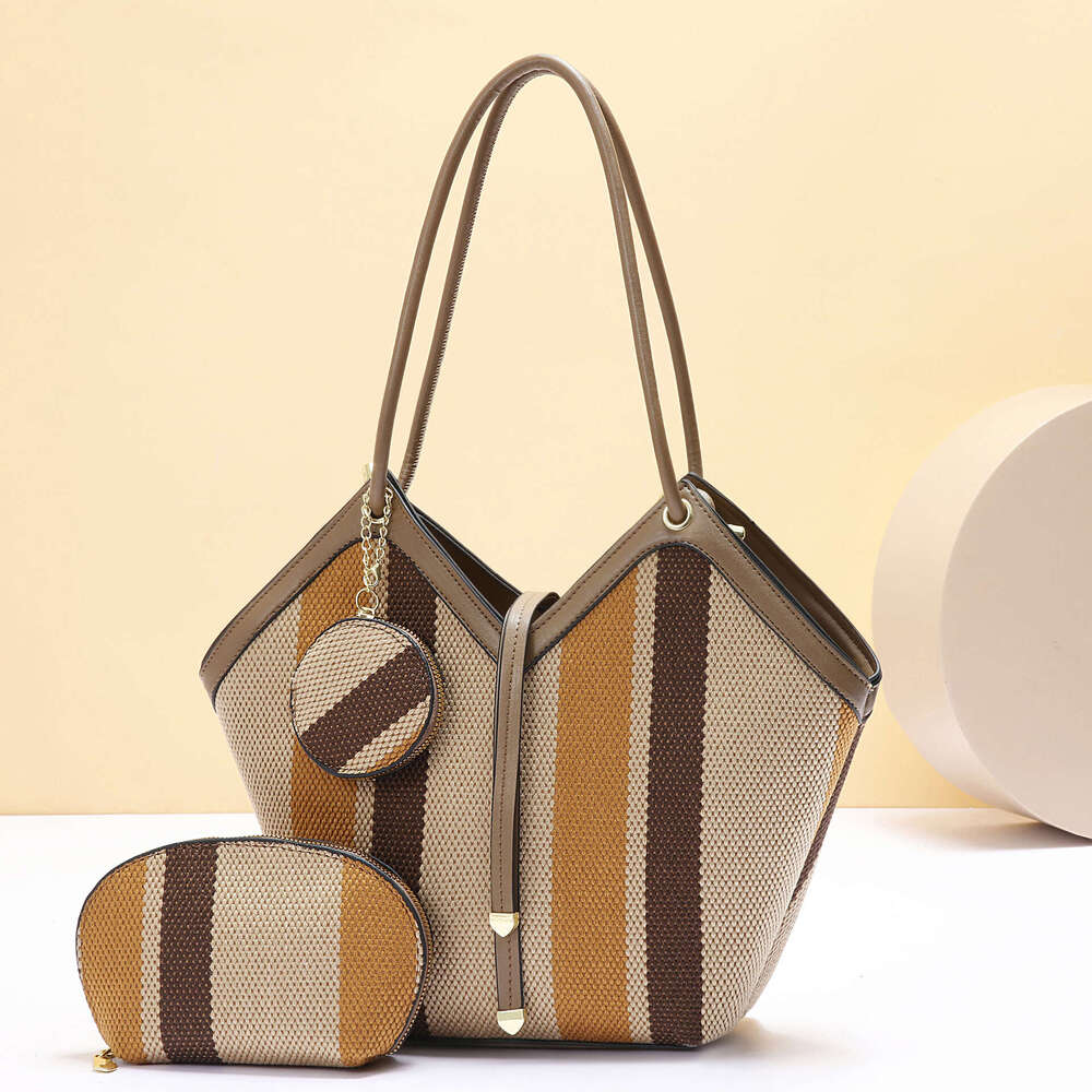 Taizhou large capacity women s shoulder bag fashionable color blocking trendy and atmospheric handbag versatile bags