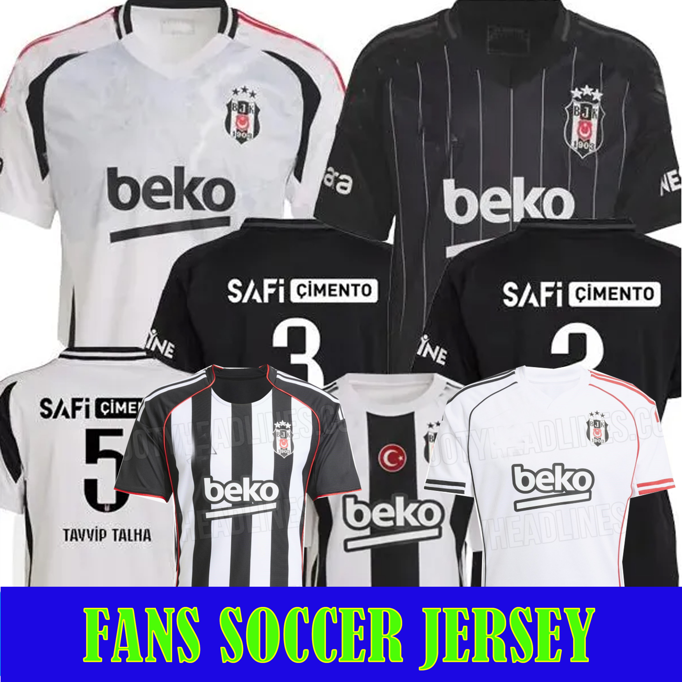S-4XL 2024 2025 2026 BESIKTAS soccer jerseys MEN KIT JONAS SVENSSON GABRIEL PAULISTA ONUR BULUT 25 24 football shirt 24 25 26 home away black white men women youth