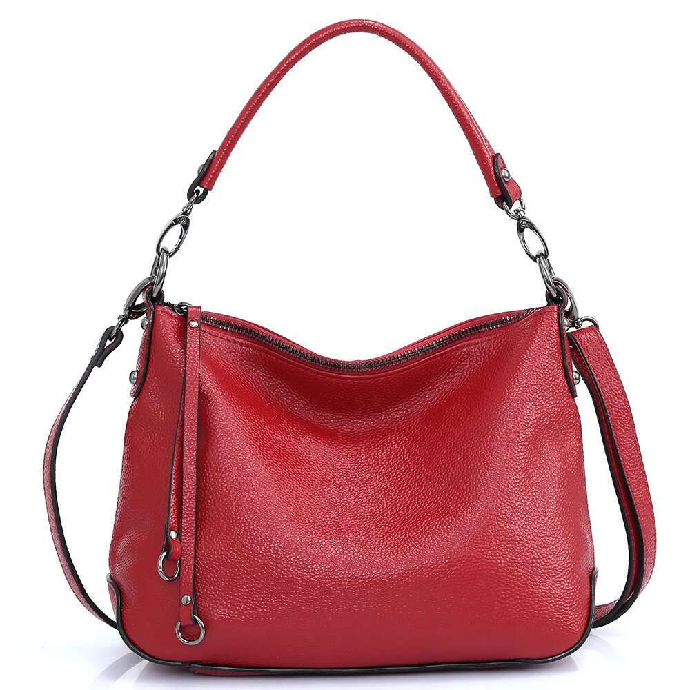 Women's Bags Designer Zency Genuine Leather For Women Simple Classic Handbag Hobo Vintage Grey Shoulder Tote Cowhide Crossbody Bag Mom's Gif