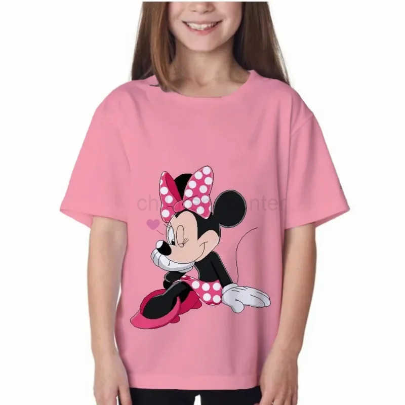 2024 Summer New Disney Mickey Mouse 3d Print T-Shirt Children Cute Kid Cartoon T-shirt Boys Girls Clothing Unisex Short Sleeves W250520