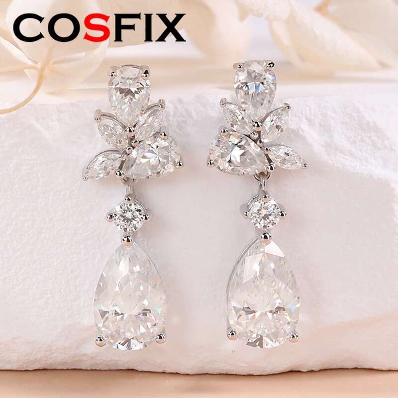 D Color PearMoissanite Stud Earrings For Women s925 Silver Women Moissanite Stud Earring Luxury Full Moissanite Earrings 2023