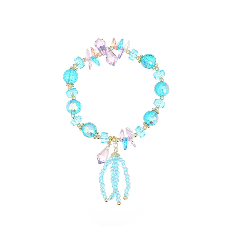 style Little Fresh Crystal Bracelet with Female Micro Inlaid Tassel Beaded Bracelet, Super Sparkling Fairy Sweeess Handmade