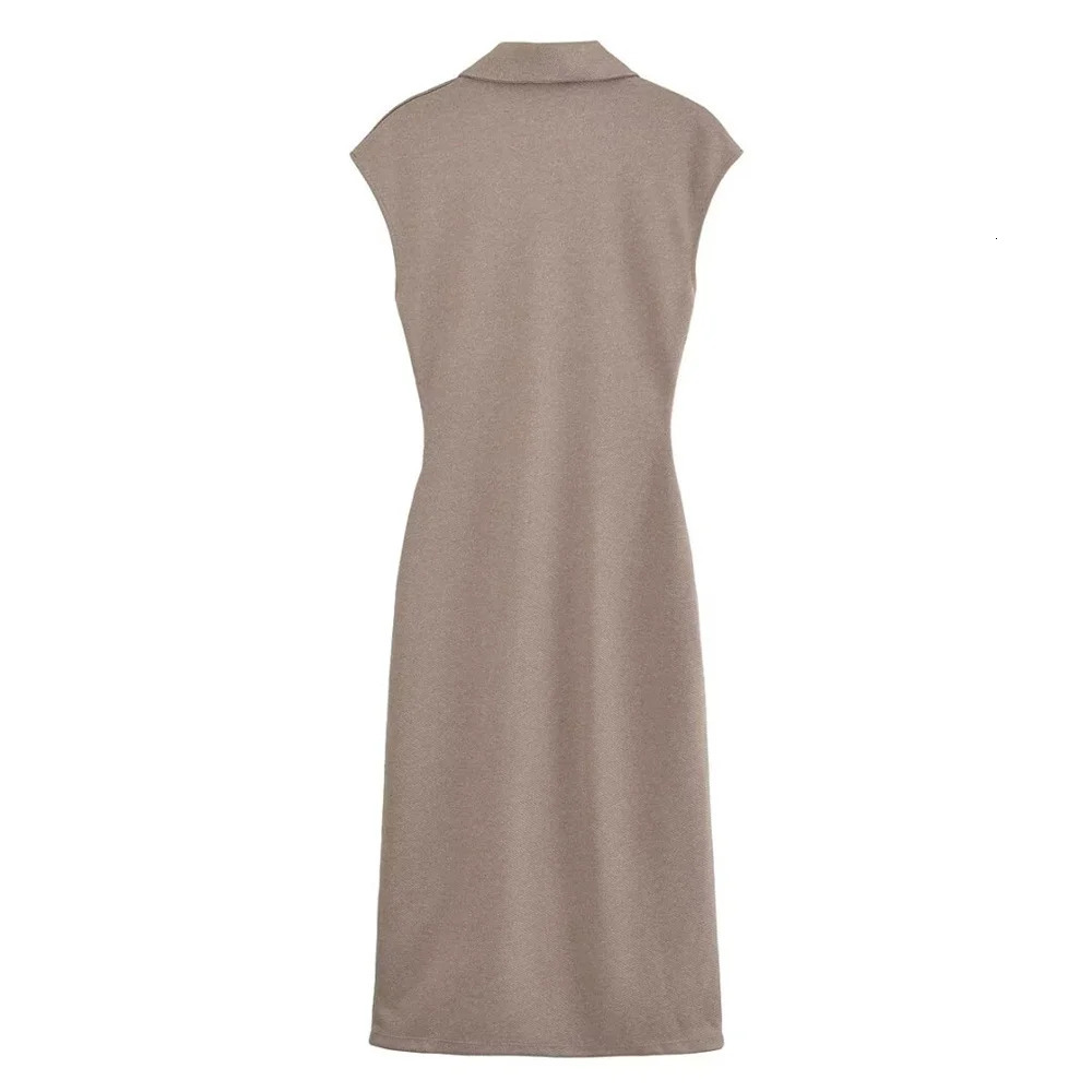 UNIZERA womens pleated slim fit pearl cloth shirt style short sleeved Vneck dress summer 250520