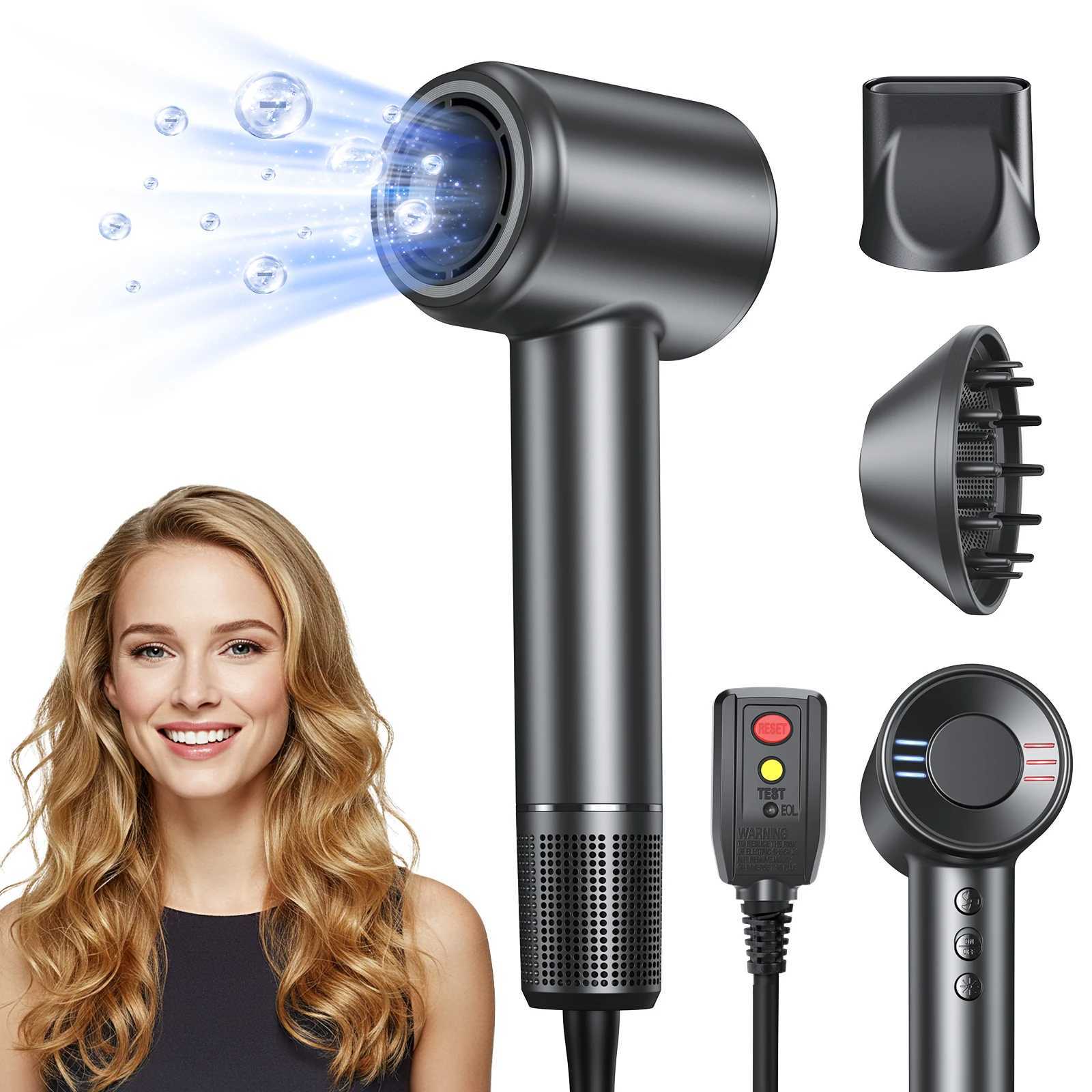 120000 RPM Hair Dryer Negative Ionic Blow Dryer Brushless Motor 40M/S Fast Drying High-Speed Low Noise Thermo-Control Hairdryer z2505204AUC