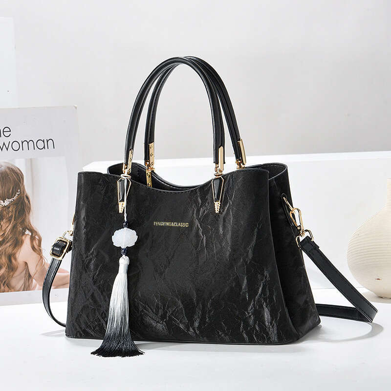 New Chinese style women s handbag with large capacity mother single shoulder crossbody bag bags