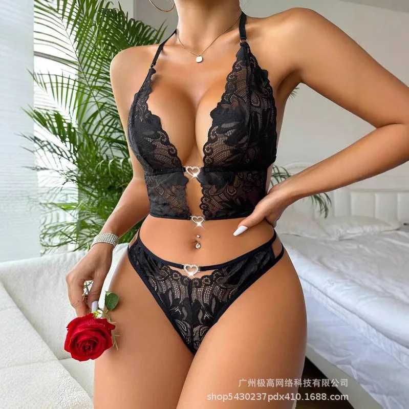 Women Sexy Love Splicing Lace Underwear Set Lingerie R250520