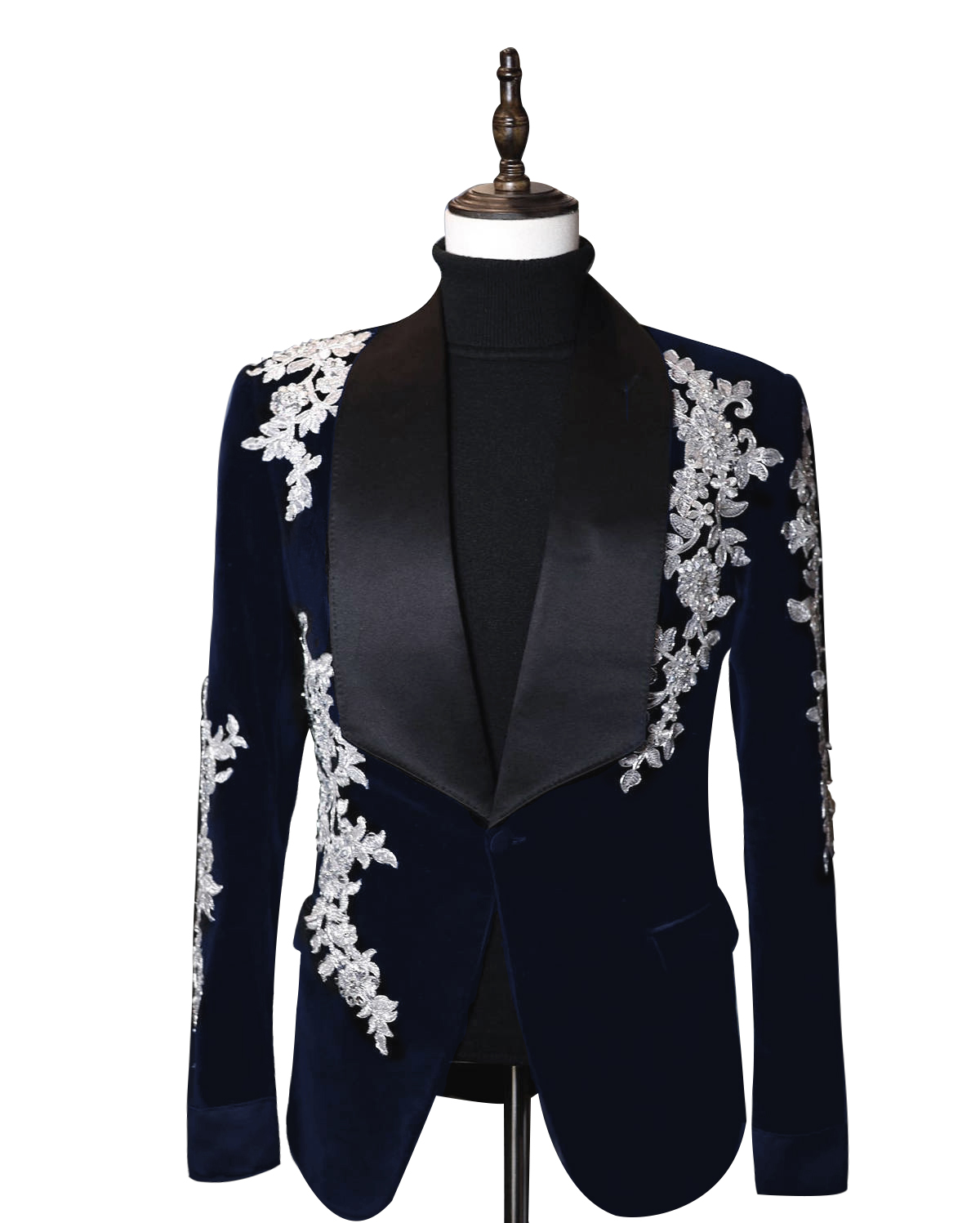 Vintage Men's Wedding Suit Tuxedo 2 Pieces Set Crystal Shawl Lapel Blazer Groom Coat Beading Evening Party Prom Custom Made Jacket Pants D0312