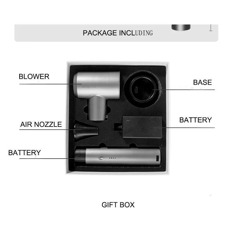 Portable Cordless Hair Dryer with USB Port Intelligent Charging Blower Easy to Carry Air Duct and Battery Detachable