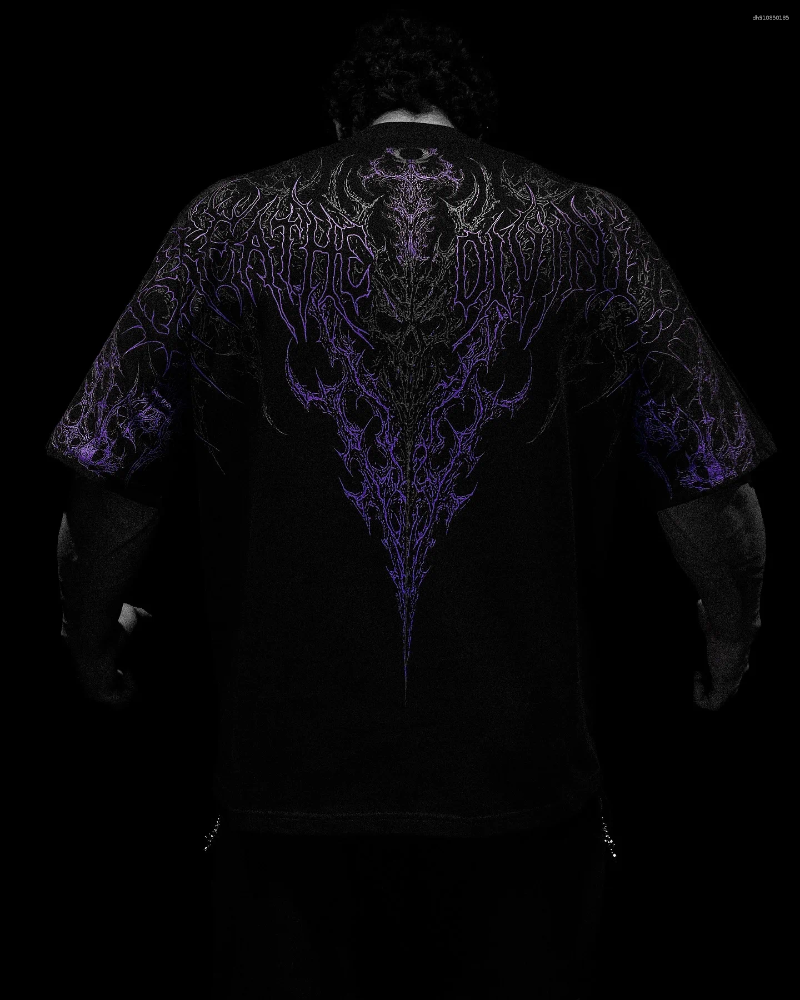 Men's T Shirts Breathedivinity Glam Meets Gym Culture Breathedivinity Bloodraven Oversized Essential for Sports and fitness COTTON T-Shirt High-O