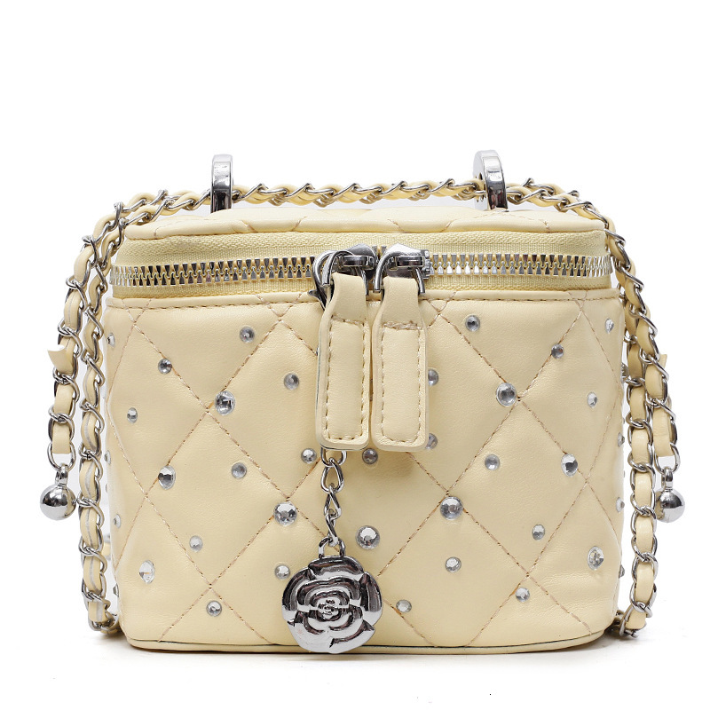 New Summer Exquisite Mini Women's Multi functional Chain Slant Body Super Popular Square Bag Korean Style Fashion Diamond Grid Box bag Single Sho