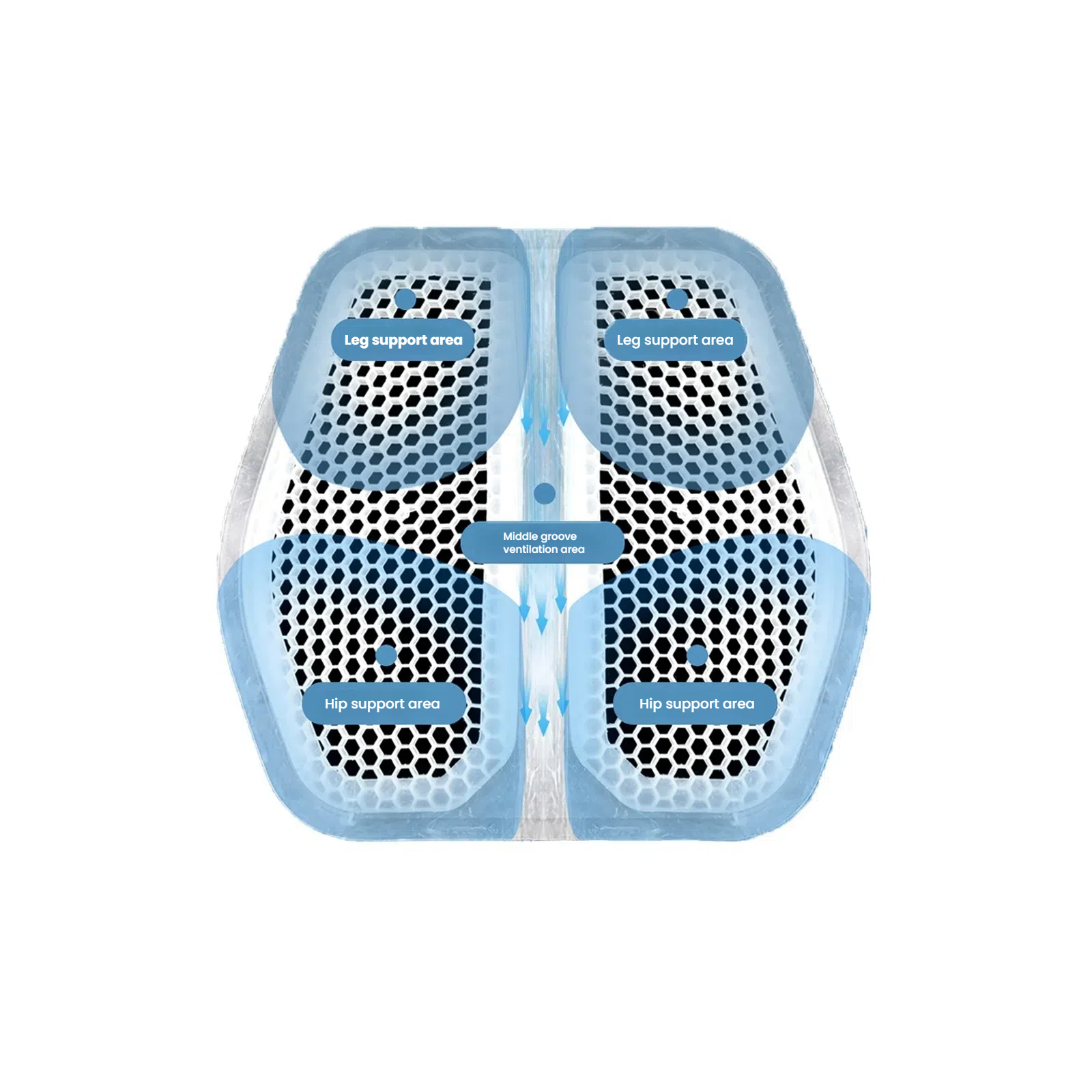 Gel Car Seat Cushion Square Pad , Universal Fit Non-Slip Auto Seat Pad with Ventilated Design, for Car/Truck/Office