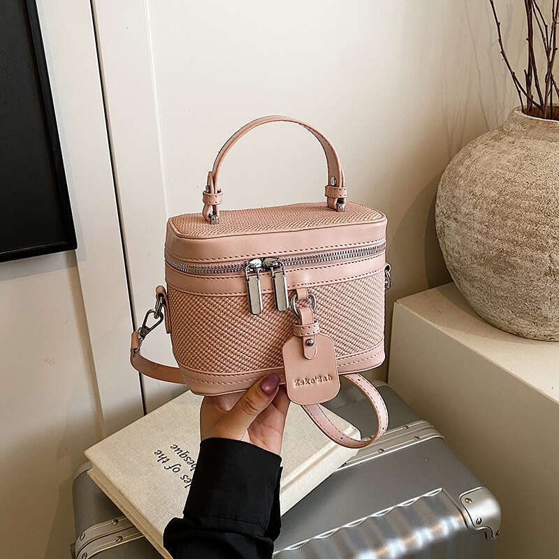 New Splicing Fashion Handheld Box Bag for Women's Sen Cute Leisure Crossbody Bag, Elegant and Simple Single