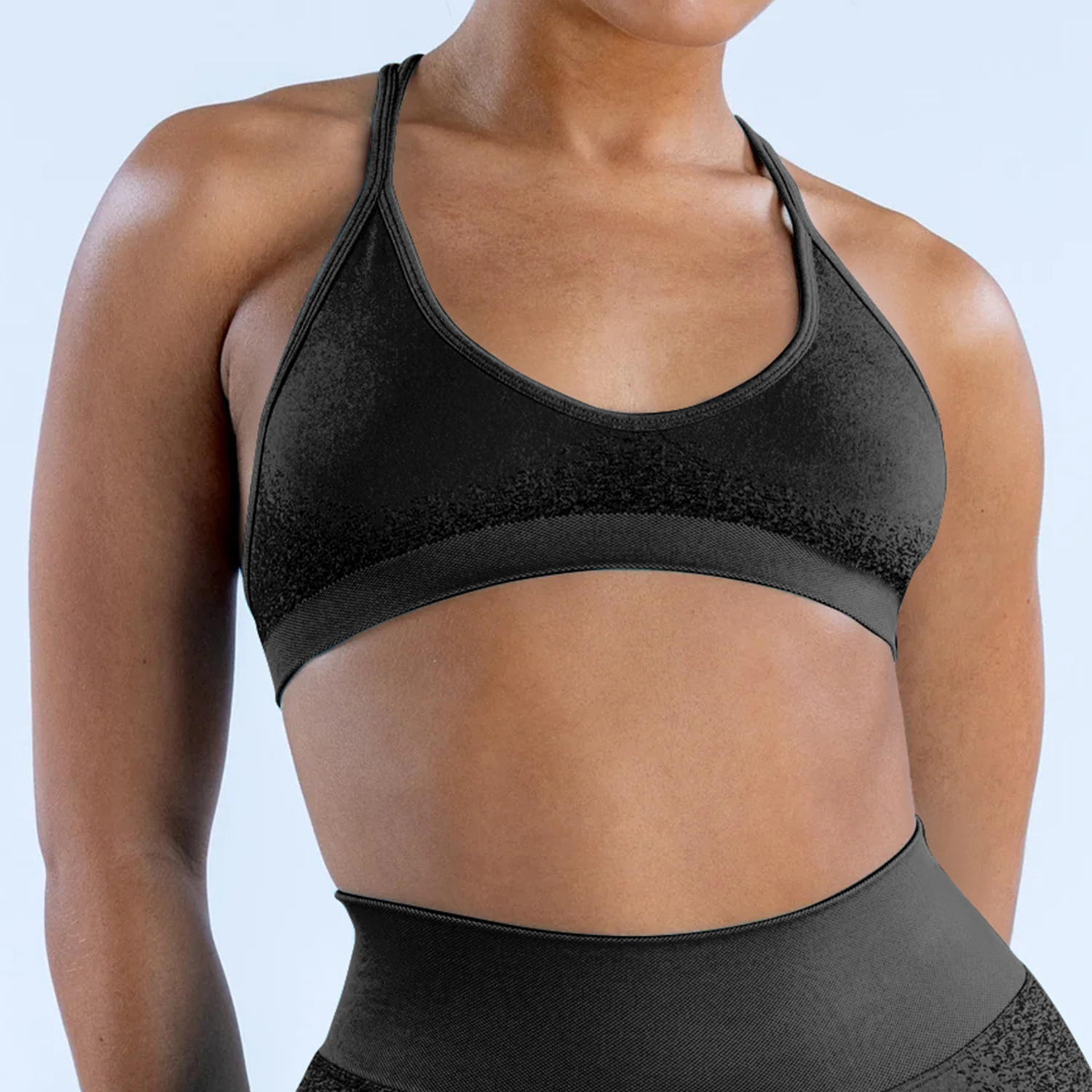 Tight fitting seamless back yoga high elasticity jacquard outerwear, fitness bra, sports bra