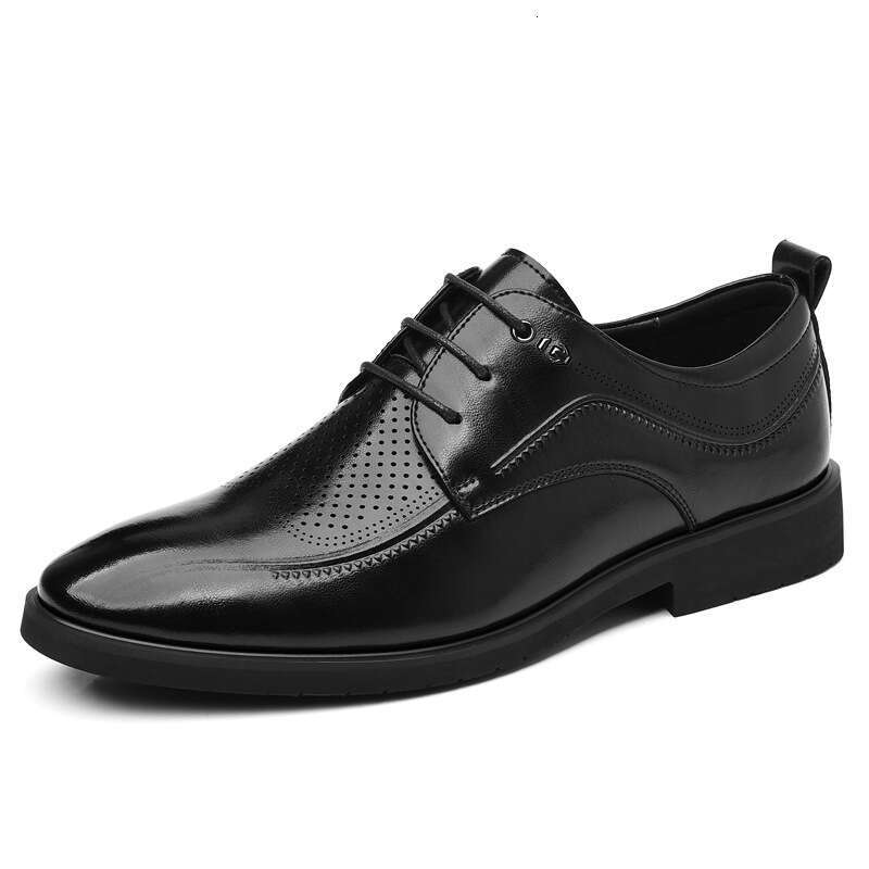 Big size leather shoes for men in spring 2025, new Blok business trend men's shoes, British style