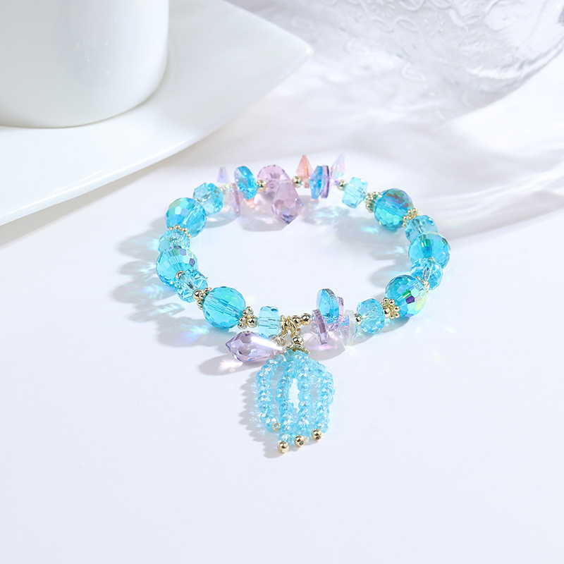 style Little Fresh Crystal Bracelet with Female Micro Inlaid Tassel Beaded Bracelet, Super Sparkling Fairy Sweeess Handmade