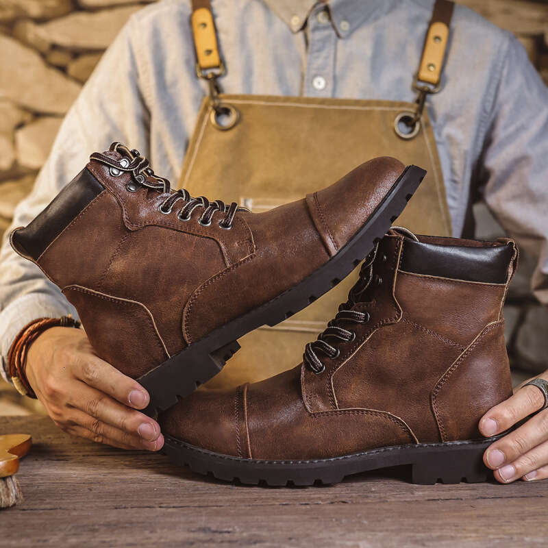 Martin and winter shoes autumn 2024 British high top boots men's