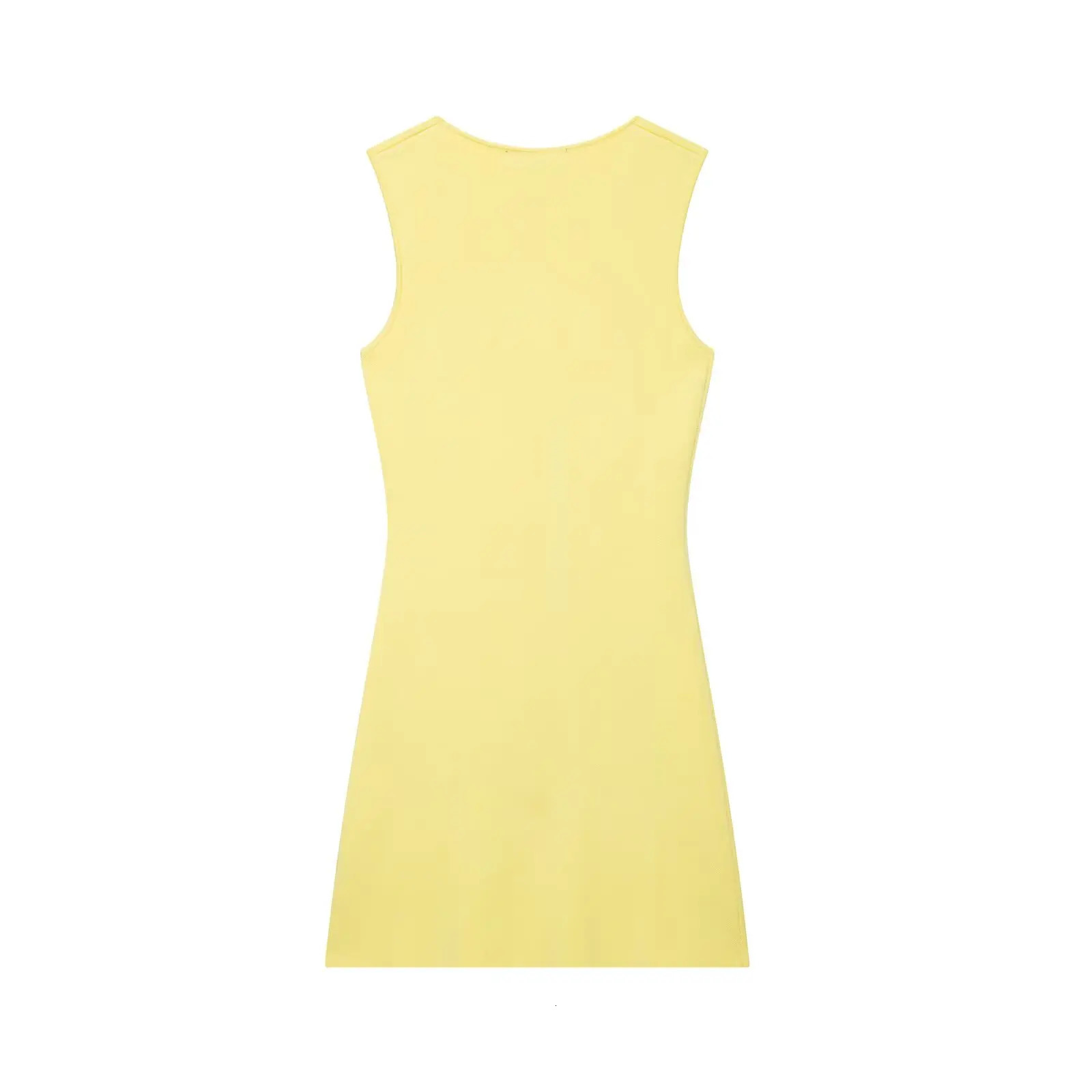European and American style temperament slim irregular button sleeveless knitted dress 250520