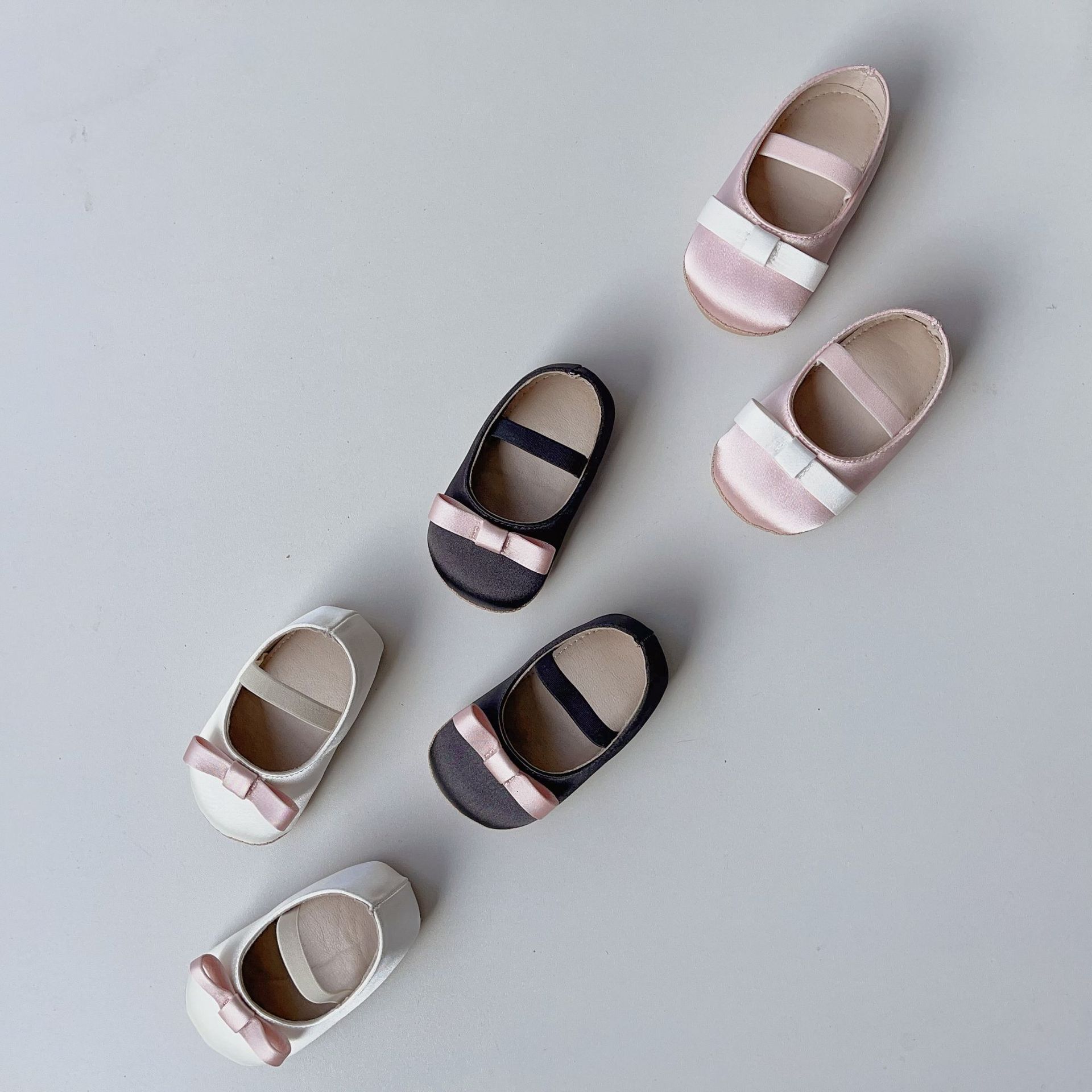Ddmyshoesvip New Spring And Autumn Baby children's shoes Cloth For Women Soft Soled Slip Step Front Shoes Butterfly Knot Anti Falling Heel Prince