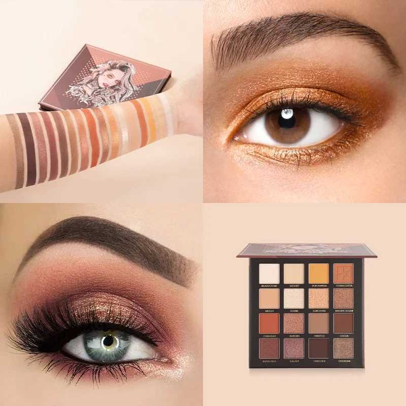 IMAGIC New 16 Color Eyeshadow Shimmer Palette Matte Highlighter For Lasting Pigmented Powder Professional Mineral Powder Makeup W250520