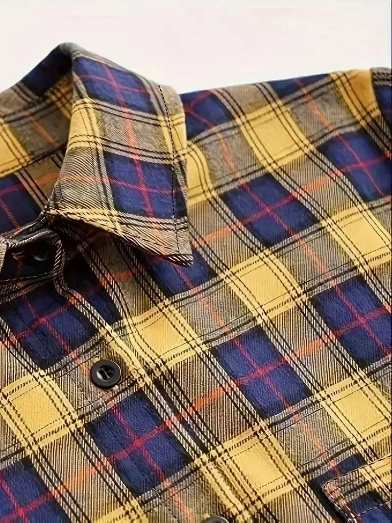 Plus Size 1XL5XL Women Shirt Casual Blouse Ladies Plaid Print Button Up Long Sleeve Turn Down Collar 250520