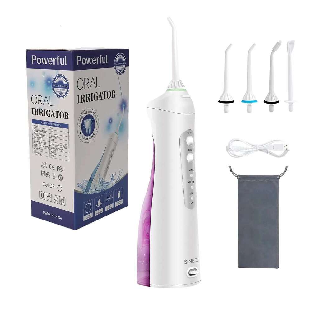 Portable Flossers for 200ml Oral Irrigator Rechargeable Dental 3 Modes Water Tank Waterproof Teeth Cleaner