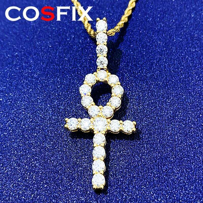 Moissanite Pendant For Women D Color Cross Men Moissanite Pendant 925 Silver Luxury Yellow Rose Mens Moissanite Necklace
