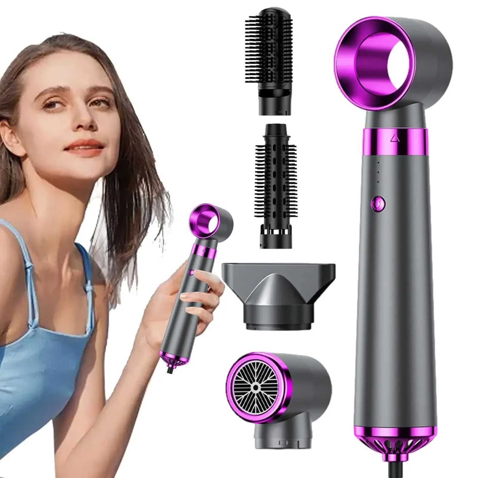 Multifunction Hair Dryer 5 in 1 Hot Air Comb Automatic Curling Rod Straight Hair Comb Hair Dryer Salon Style Tool Fast Dry z250520UM6H