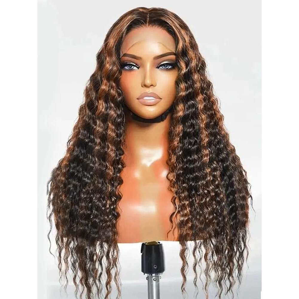 1B/30 Highlight Ombre 13x4 Deep Wave Colored Lace Front Wigs Human Pre Plucked with Baby Hair 180 Density