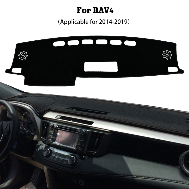 For RAV4 Dashboard Cover Sunshade 2014-2019, Front Windshield UV Protector Mat, Polyester Fiber Car Accessory, Anti-Glare Reflective Protection Pad.