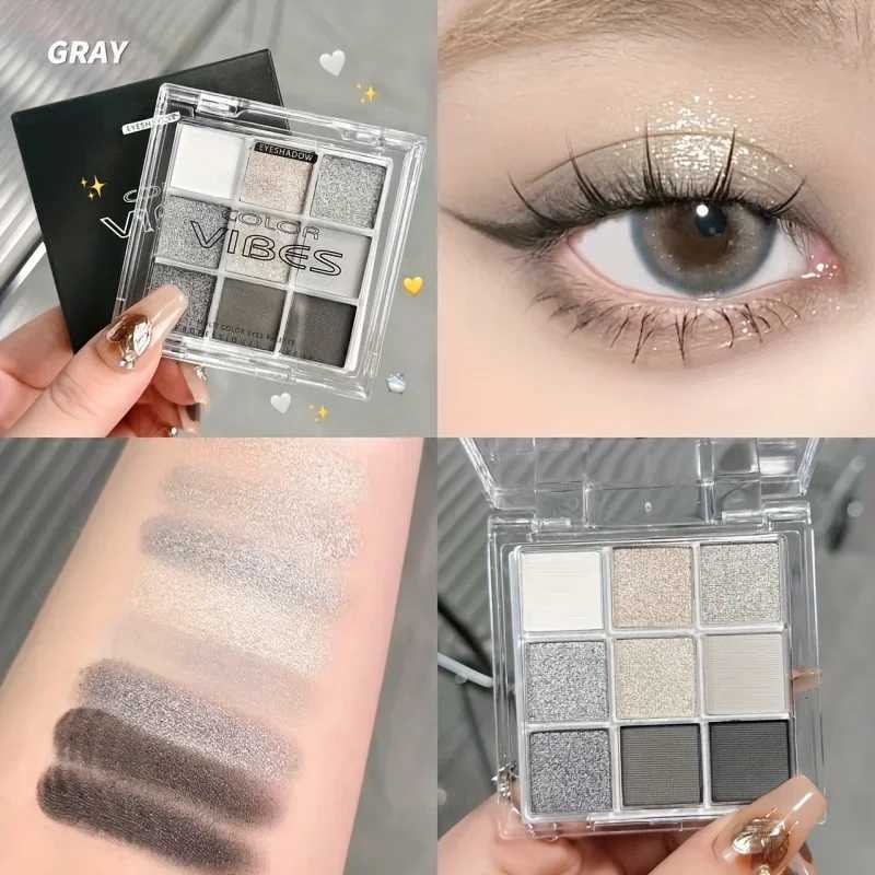 Multi-Color 9-Grid Eyeshadow Palette for Women Glitter Pearlescent Matte Shimmer Long-lasting Eye Makeup Cosmetic W250520