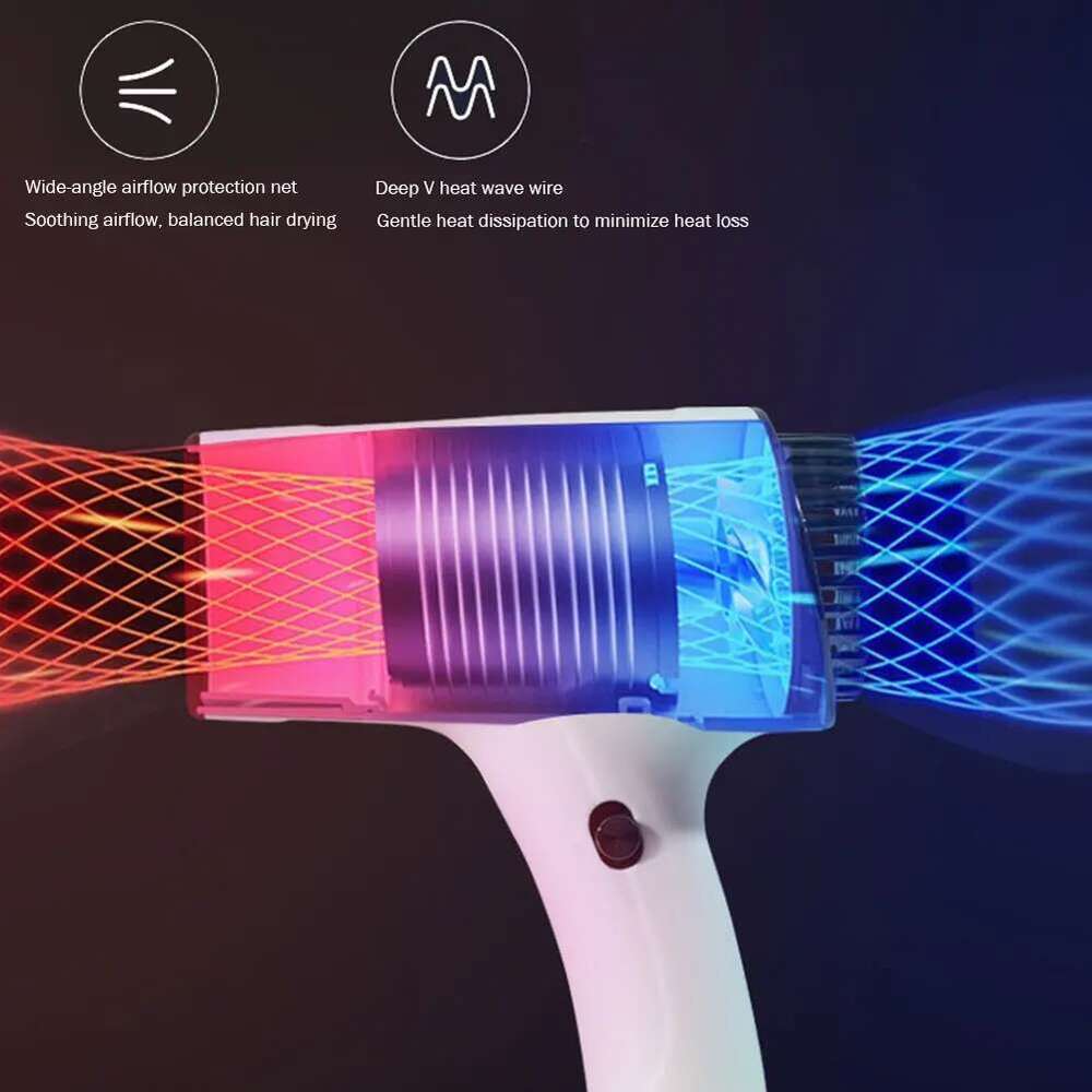 Portable Handy Hairdryer Cordless Lonic Hair Dryer 40/500W USB Rechargeable Powerful 2 Gears for Travel Home Dormitory 2600mah
