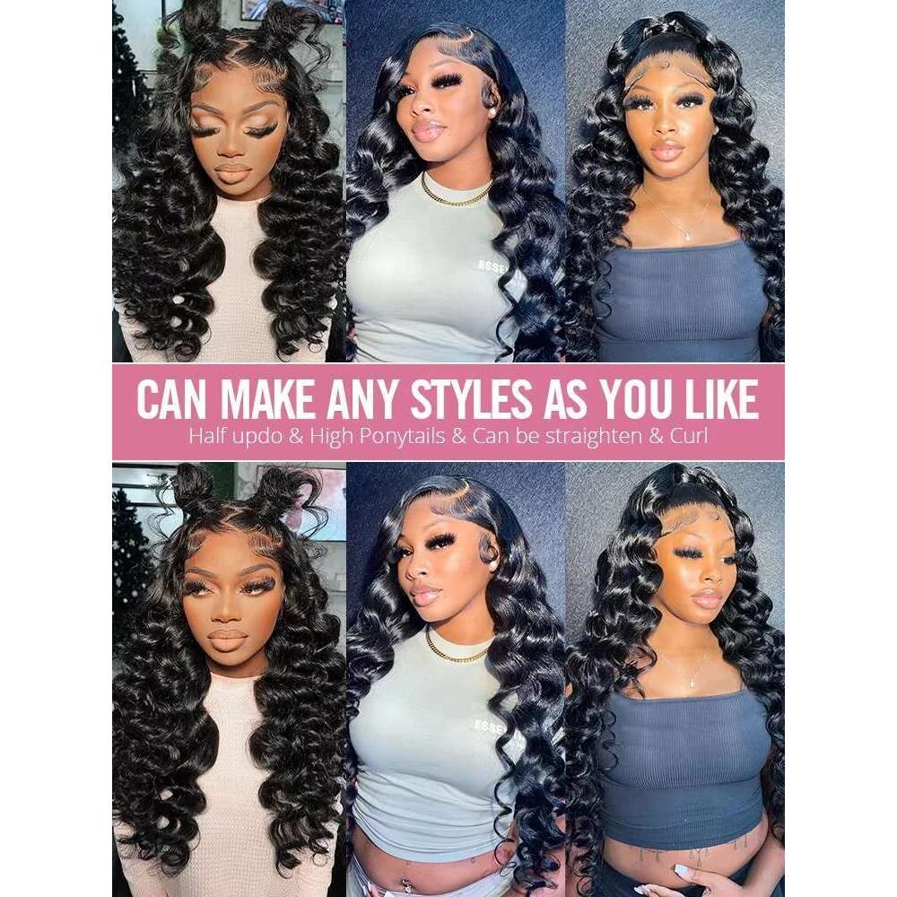 300 Density Deep 40 Inch 13x6 HD Frontal Wig Loose Wave 13x4 Lace Front Human Hair Wigs For Women