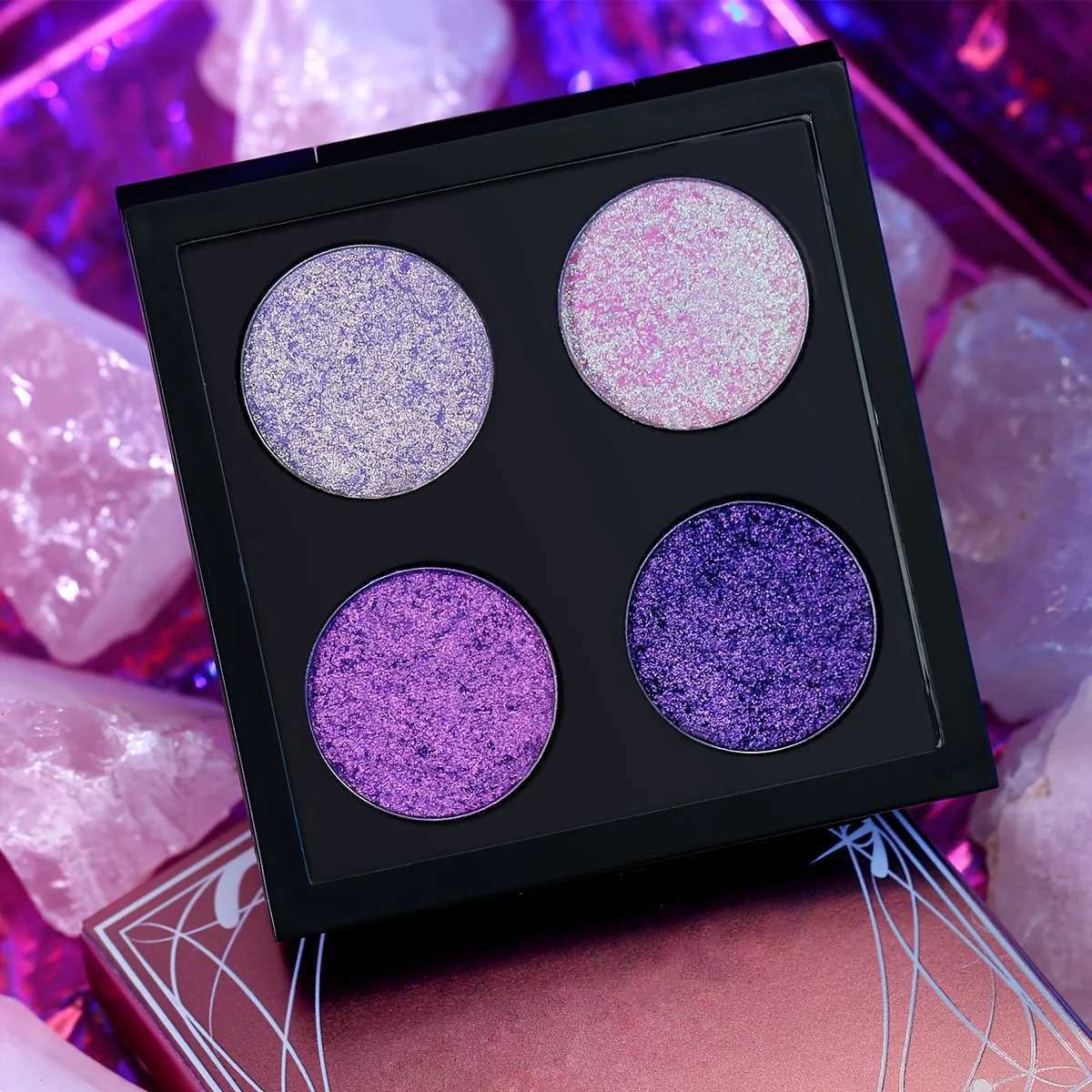 Shimmering Chromatic Magic 4-Pan Chameleon Flash Eyeshadow Palette Optical Shift Diamond Sparkle Versatile Makeup W250520