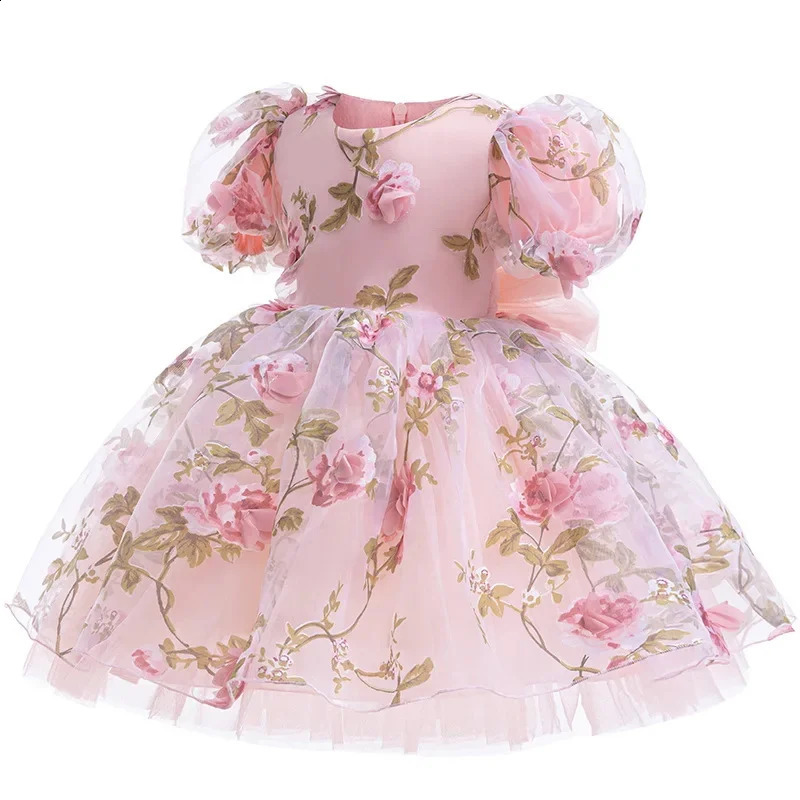 Baby Dresses Flower Girl Dress For Weddings Fashion Bud Sleeve Childrens Dresses Birthday Party Dresses For Girls Clothes Dress 250519