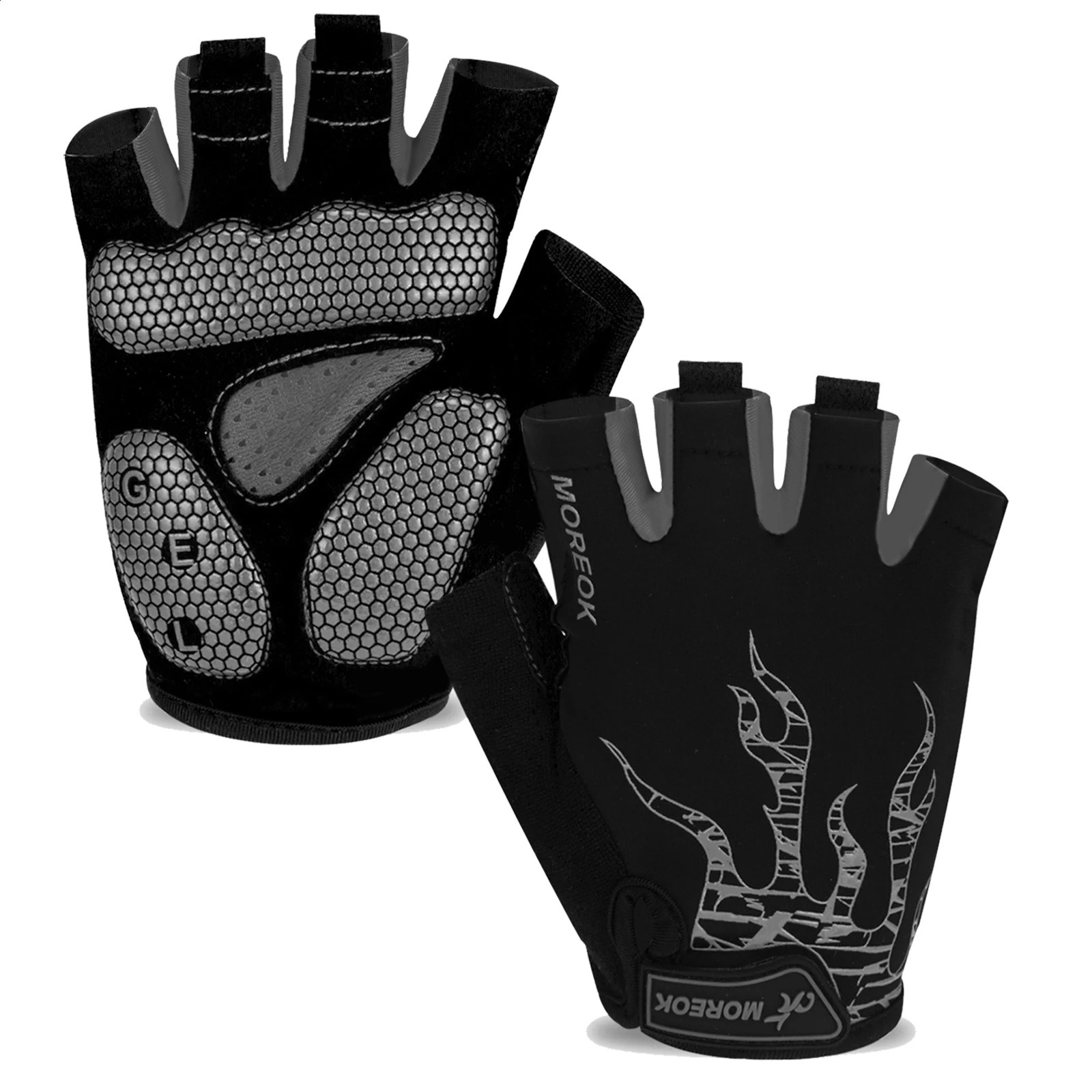 MOREOK Bike Gloves Half Finger 5MM Gel Pads Breathable Mountain Road Cycling gloves Shockabsorbing Bicycle for Men 250515